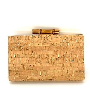 Elegant Tan and Gold Clutch